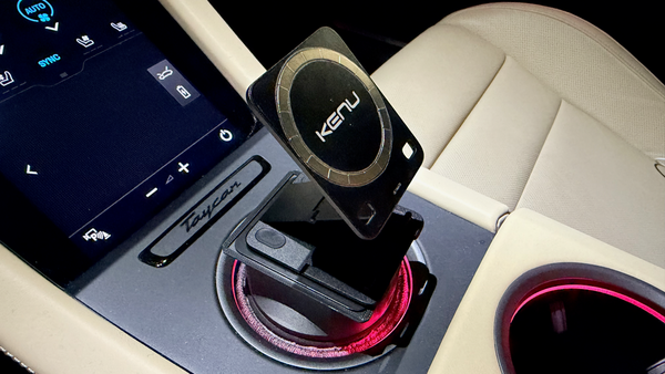 A clean Phone Mount solution for Cars using the Kenu Stance+ and a custom, 3D printed Cup Holder